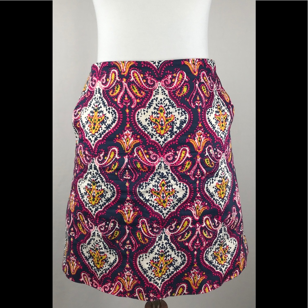 J.crew stretch skirt size 6 cotton jewel tones